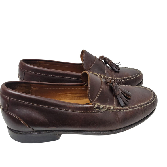 Johnston and Murphy Dress Shoes Mens 10M Brown Tassel Leather Loafer #20-6236 main image 5